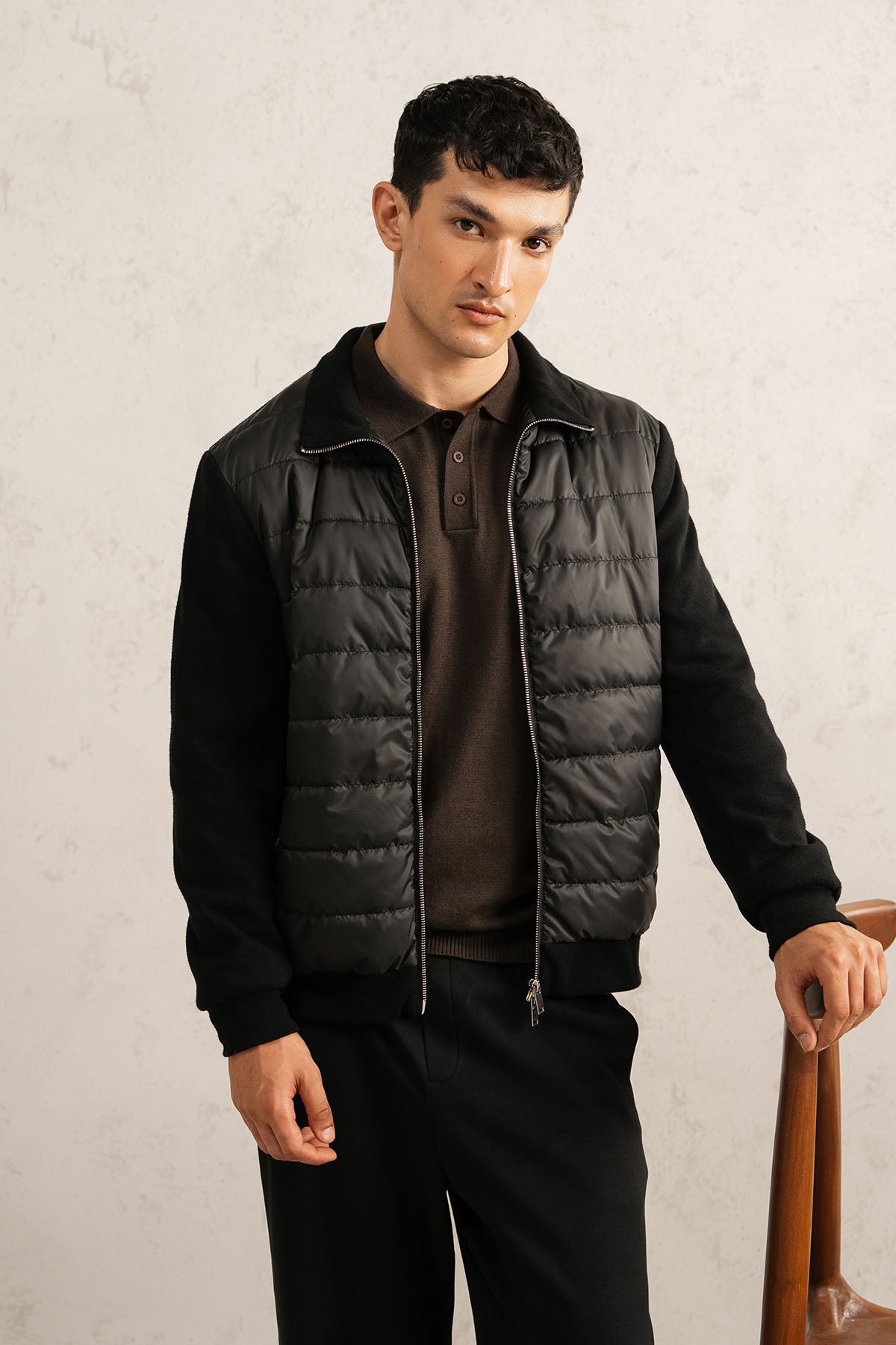 KNIT HYBRID JACKET
