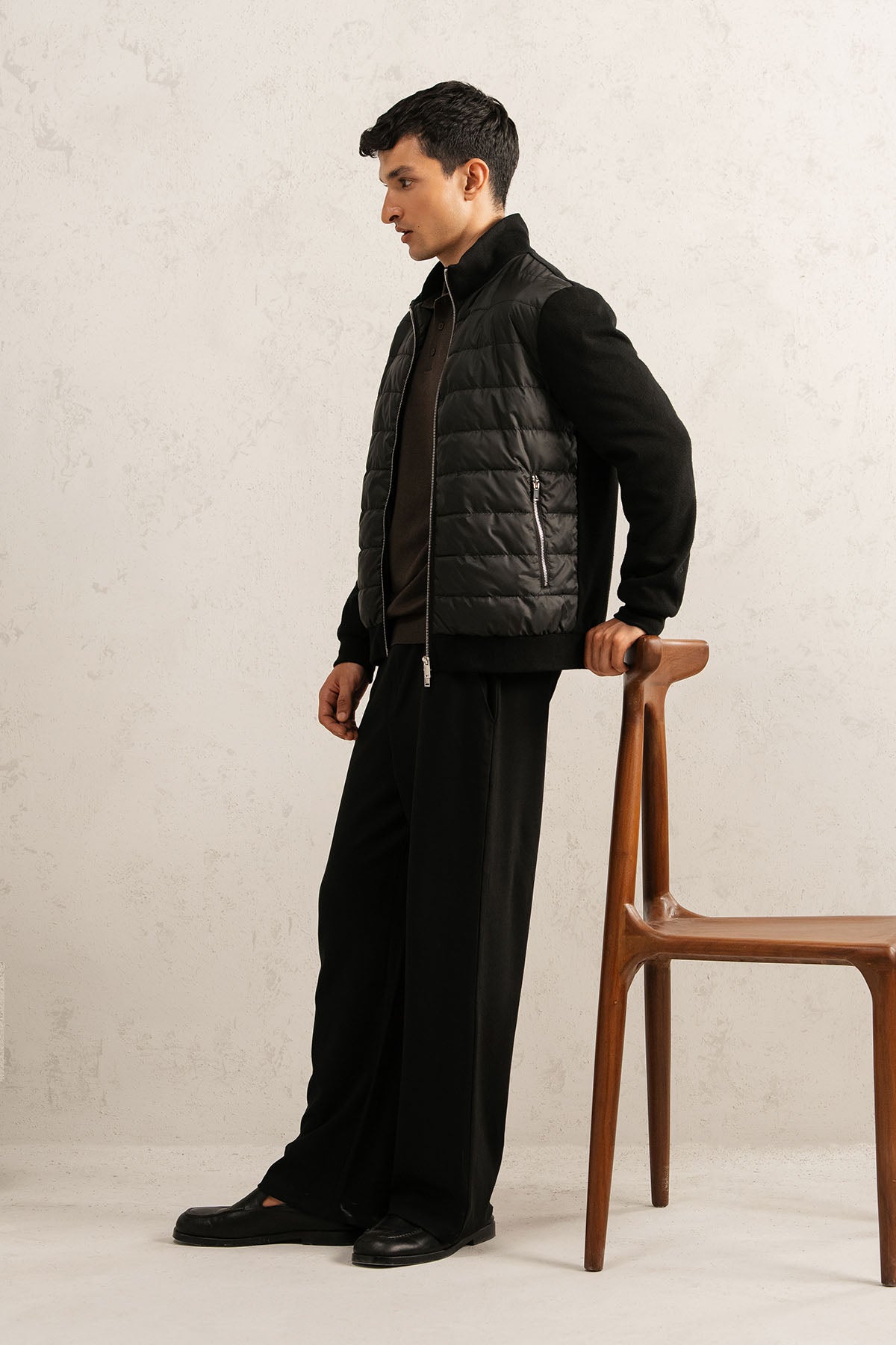 KNIT HYBRID JACKET