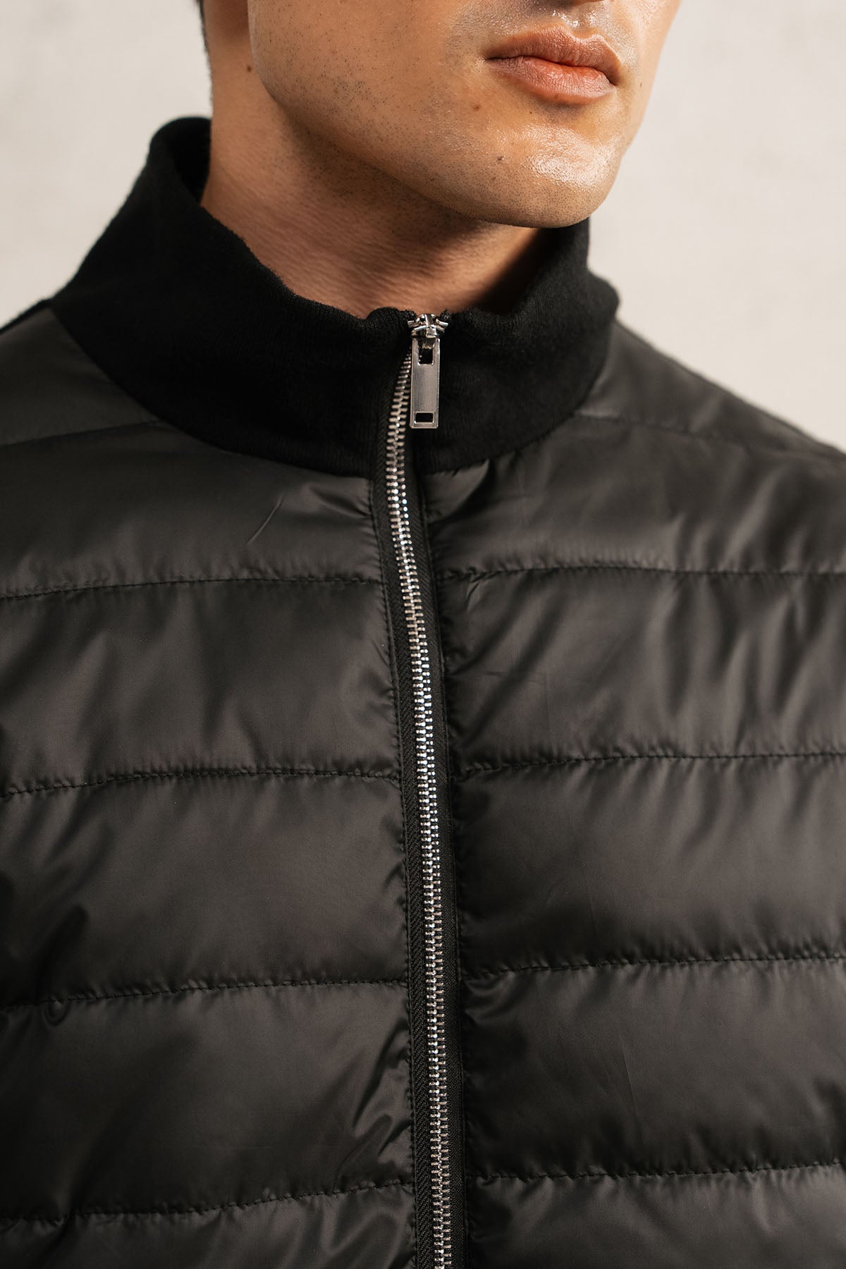 KNIT HYBRID JACKET