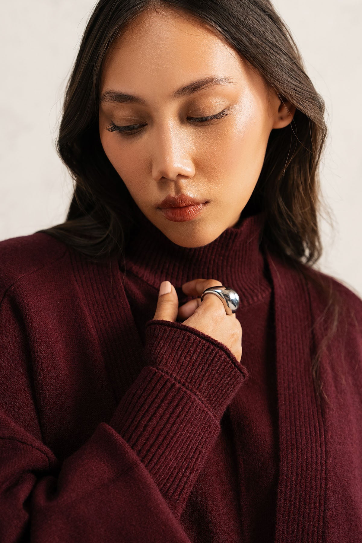DEEP BURGUNDY KNIT SET