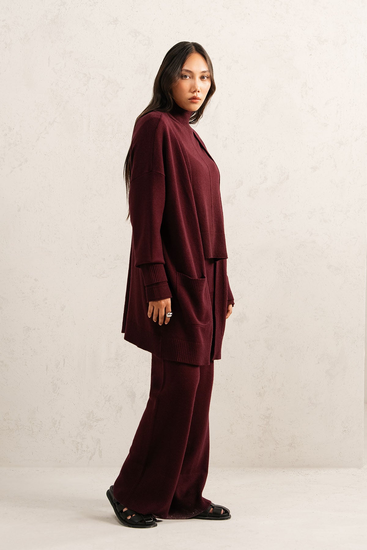 DEEP BURGUNDY KNIT SET