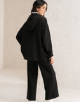 RELAXED LONG HOODIE-TERRY