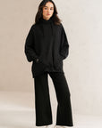 RELAXED LONG HOODIE-TERRY