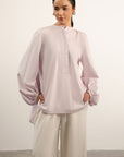 BALLOON SLEEVE POPLIN SHIRT
