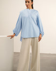 BALLOON SLEEVE POPLIN SHIRT