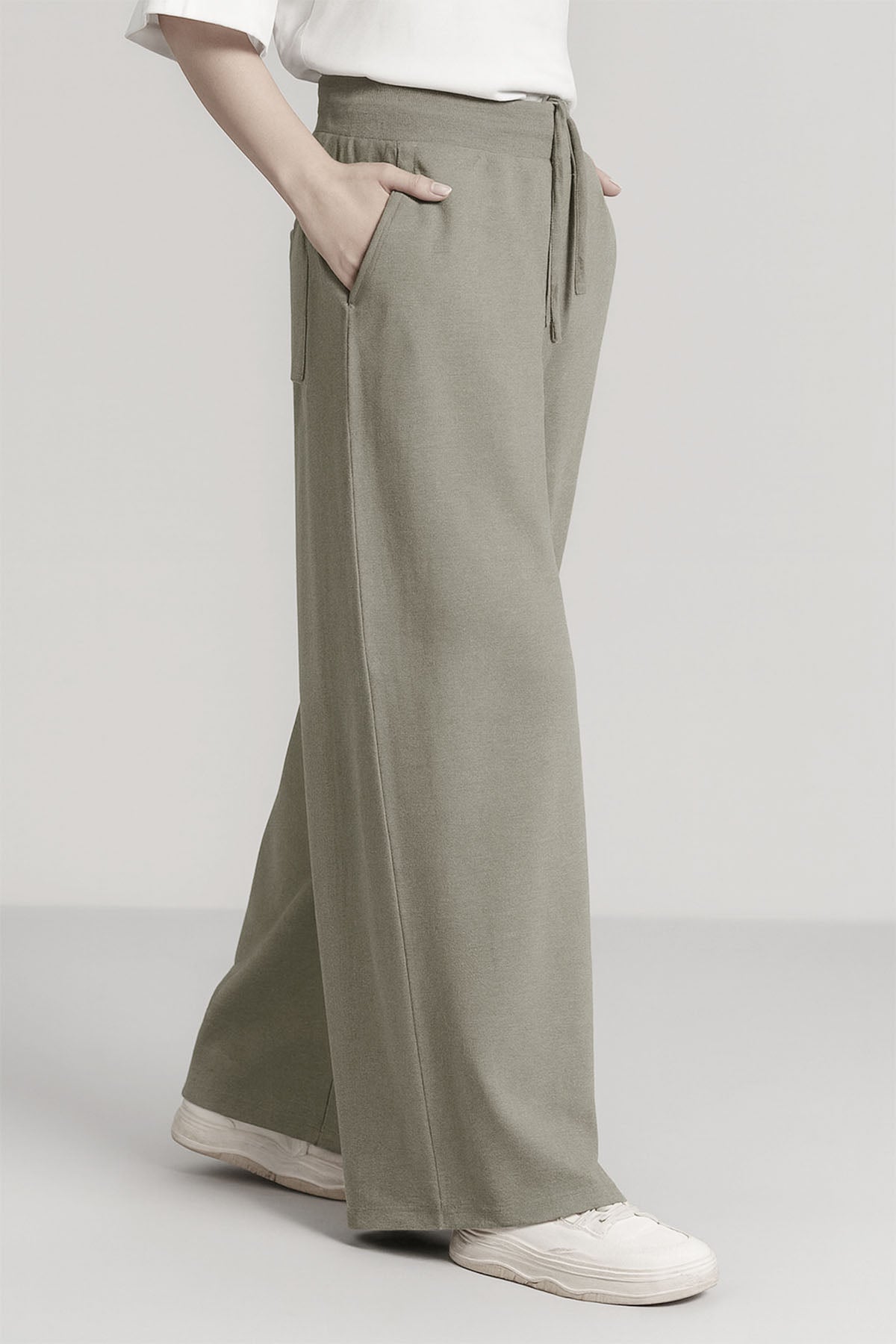MOVE WIDE TROUSERS-DOUBLE KNIT