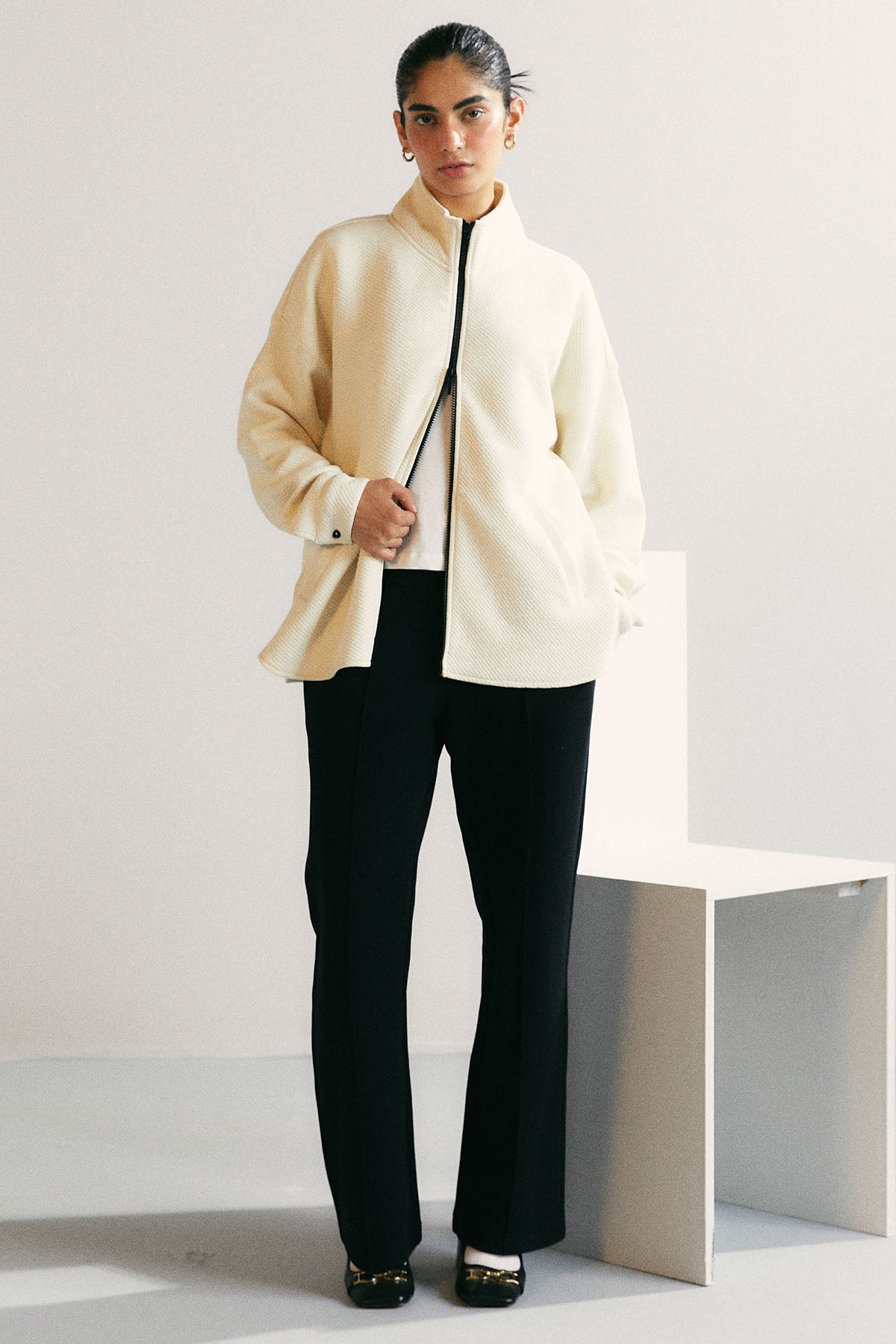 【 】Textured Luxe Zip Jacket TEXTURED-LUXE ZIP UP JACKET – Kiji Retail