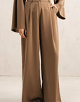 POLY KNIT WIDE-LEG TROUSERS