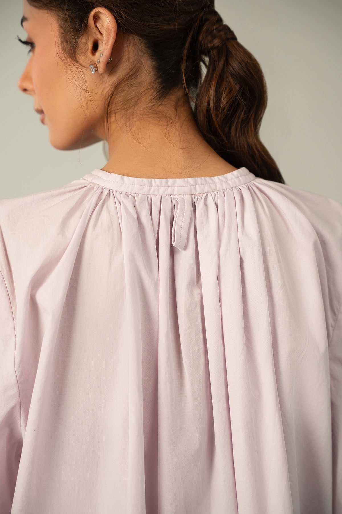 BALLOON SLEEVE POPLIN SHIRT