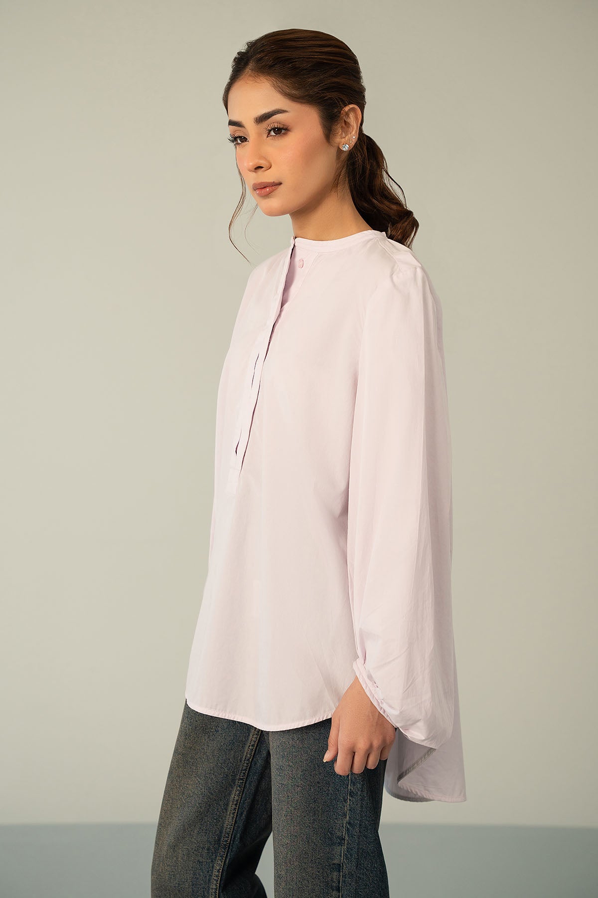 BALLOON SLEEVE POPLIN SHIRT
