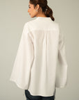 V-NECK POPLIN SHIRT