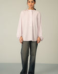 BALLOON SLEEVE POPLIN SHIRT
