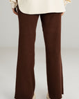 BROWN WIDE LEG PANTS - KNIT WEAR